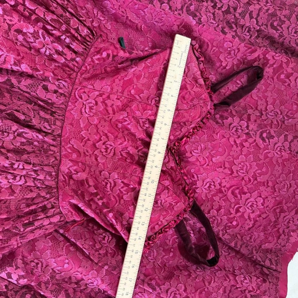 Burgundy lace gown dress Fancy Frocks size 5 magenta lace gown - Picture 3 of 6